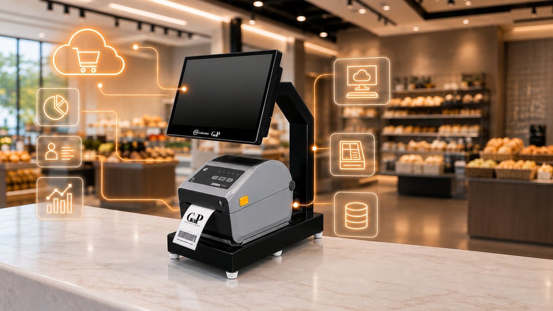 Ezi Labeller connected to EM Pos and EM Cloud retail systems for product data and reporting