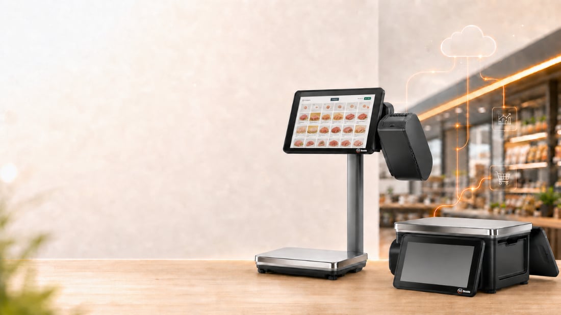Ezi Scale Q1 Model F and Model H shown side by side at different counter heights